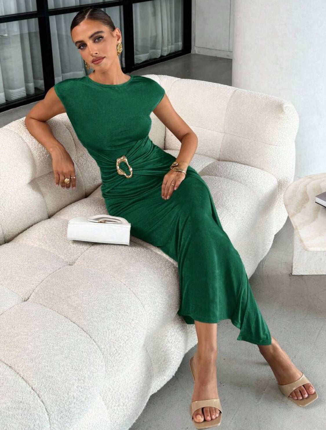 Palawan Halter Buckle Dress (Green)