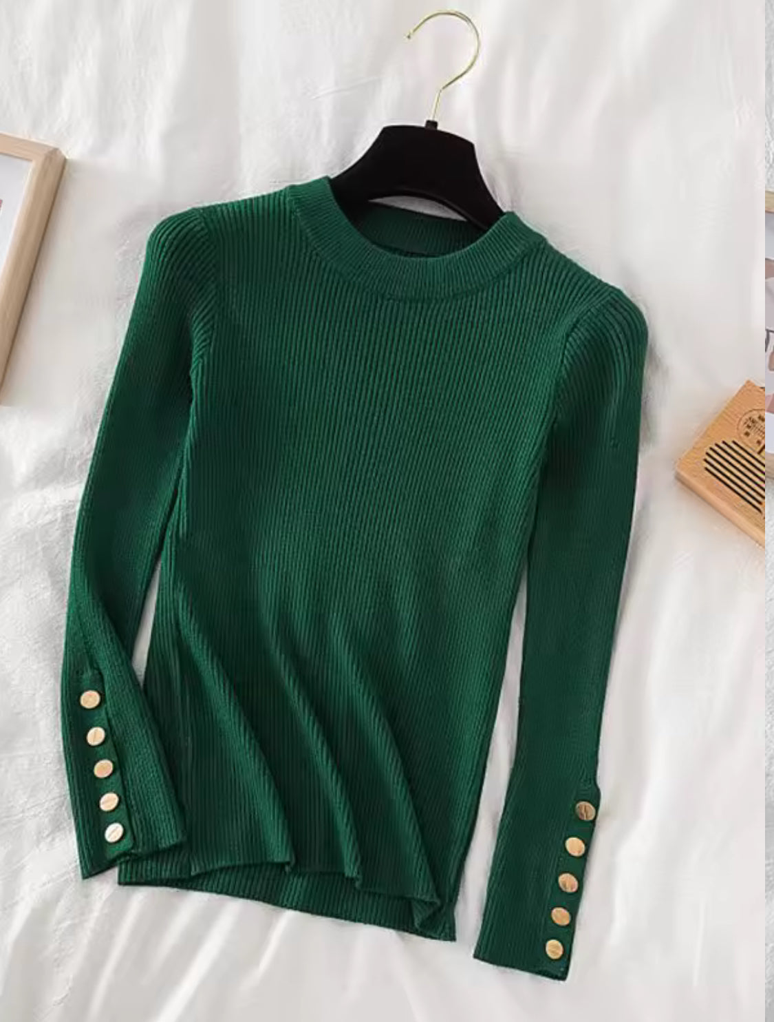 Knit Sweater Round Neck with Button