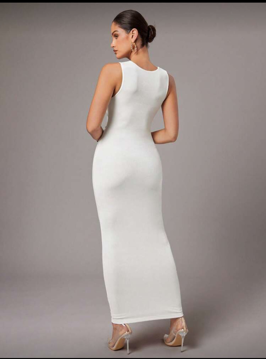 Zetra Buckle Bustier Bodycon Dress (White)
