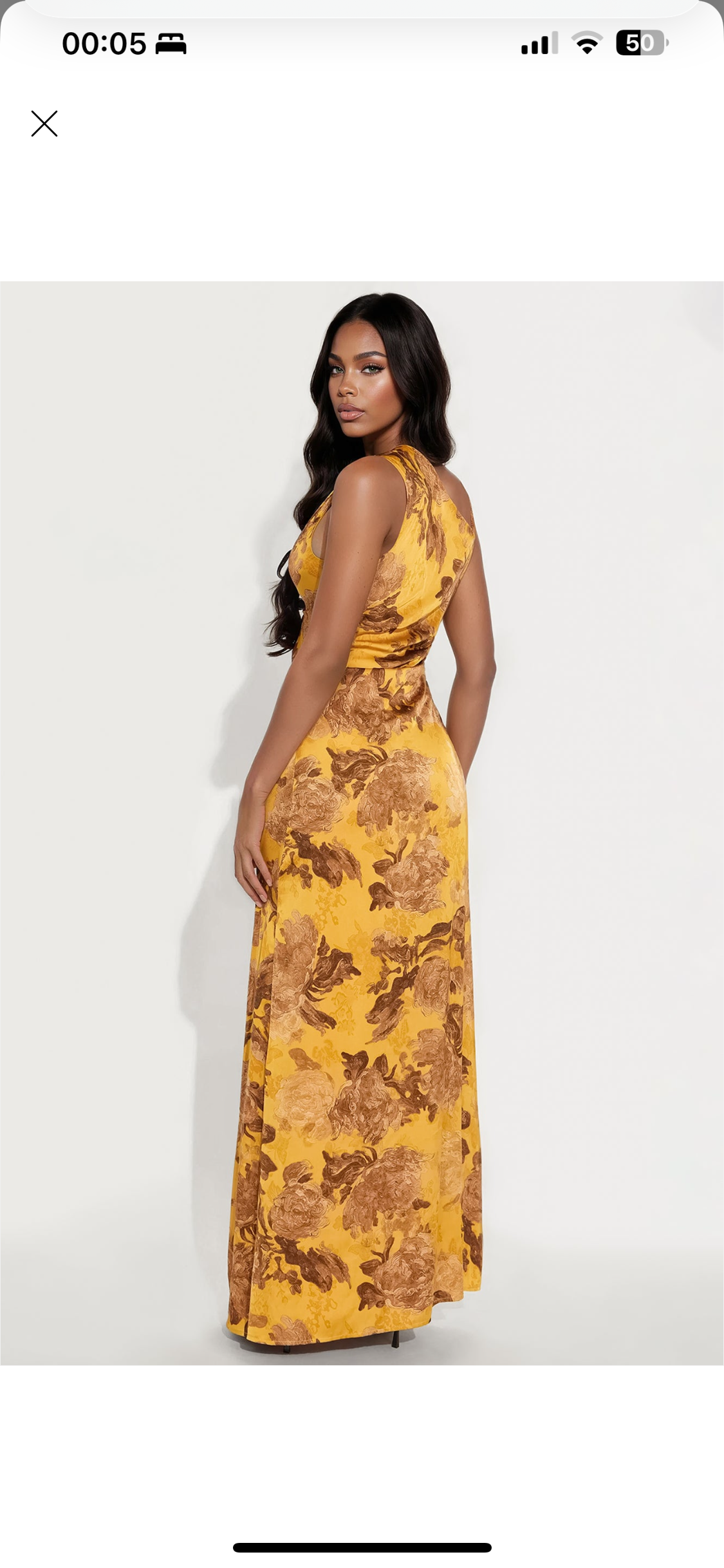 Delphina One Shoulder Satin Maxi Dress (Yellow/Gold)