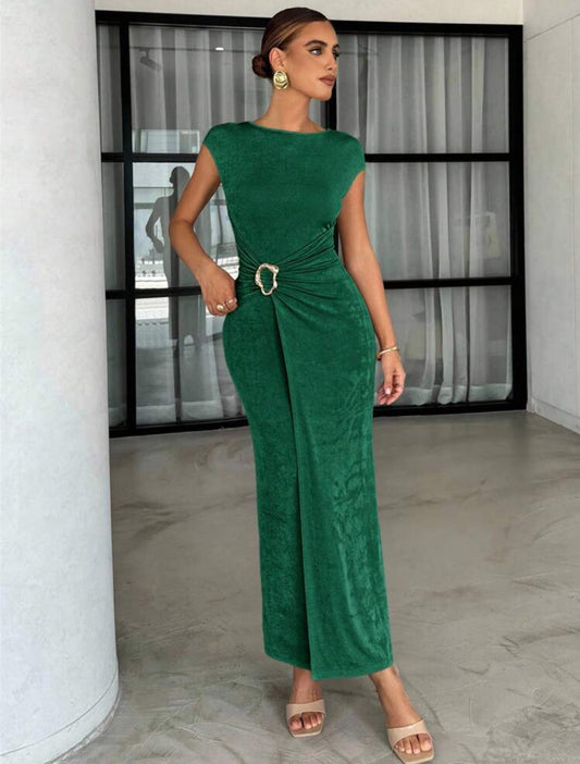 Palawan Halter Buckle Dress (Green)