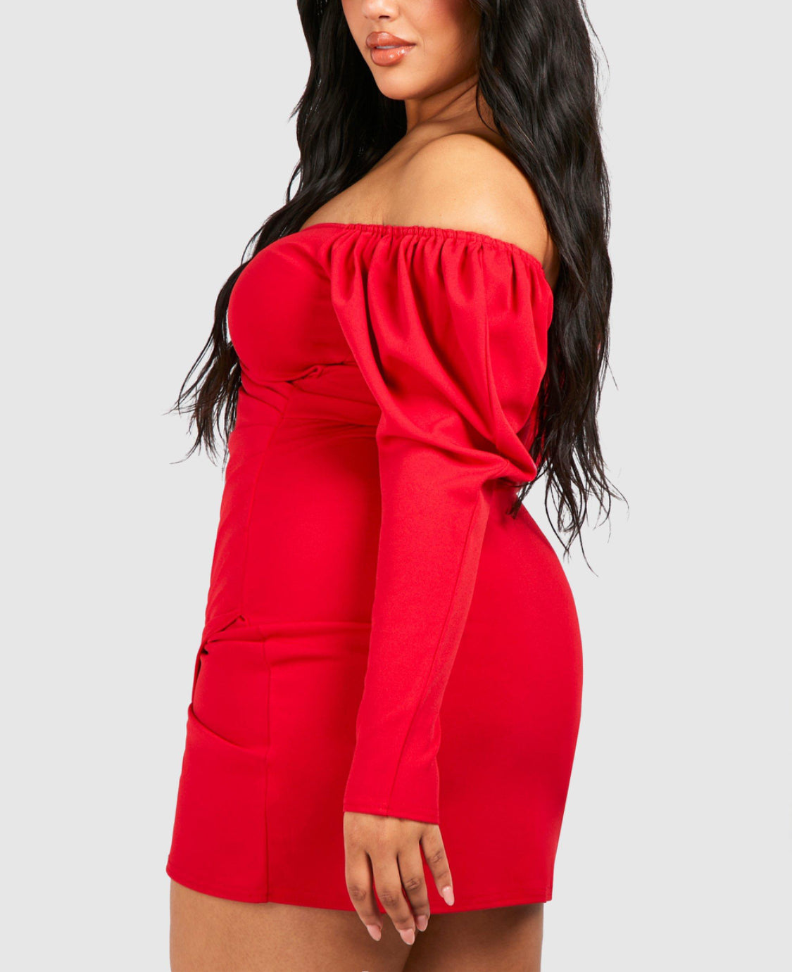Nova Bardot Wrap Dress (Red)