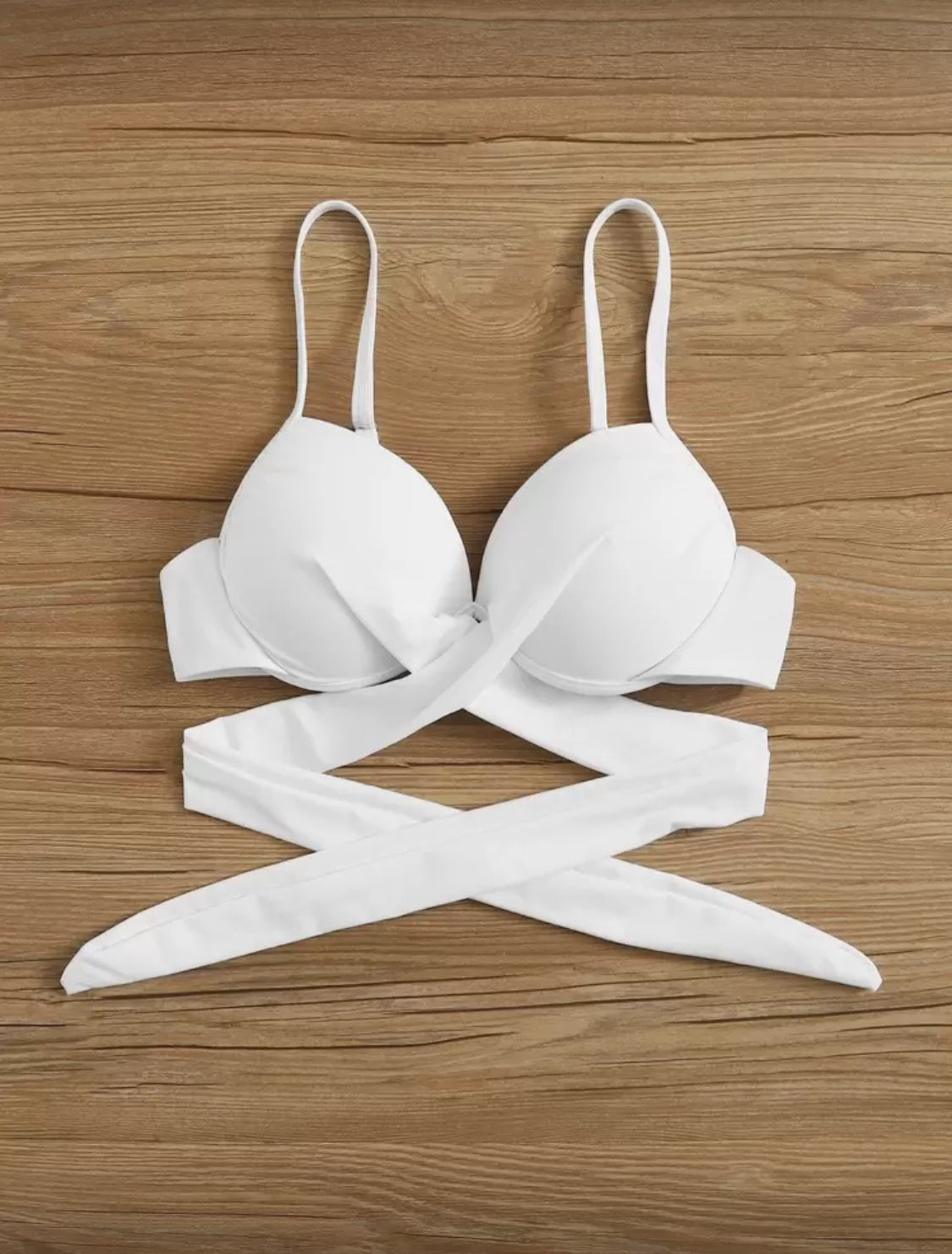 Criss Cross Bikini Set (White/Royal Blue)