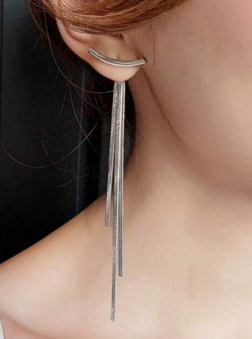 Classic Pendant Earrings (Silver)