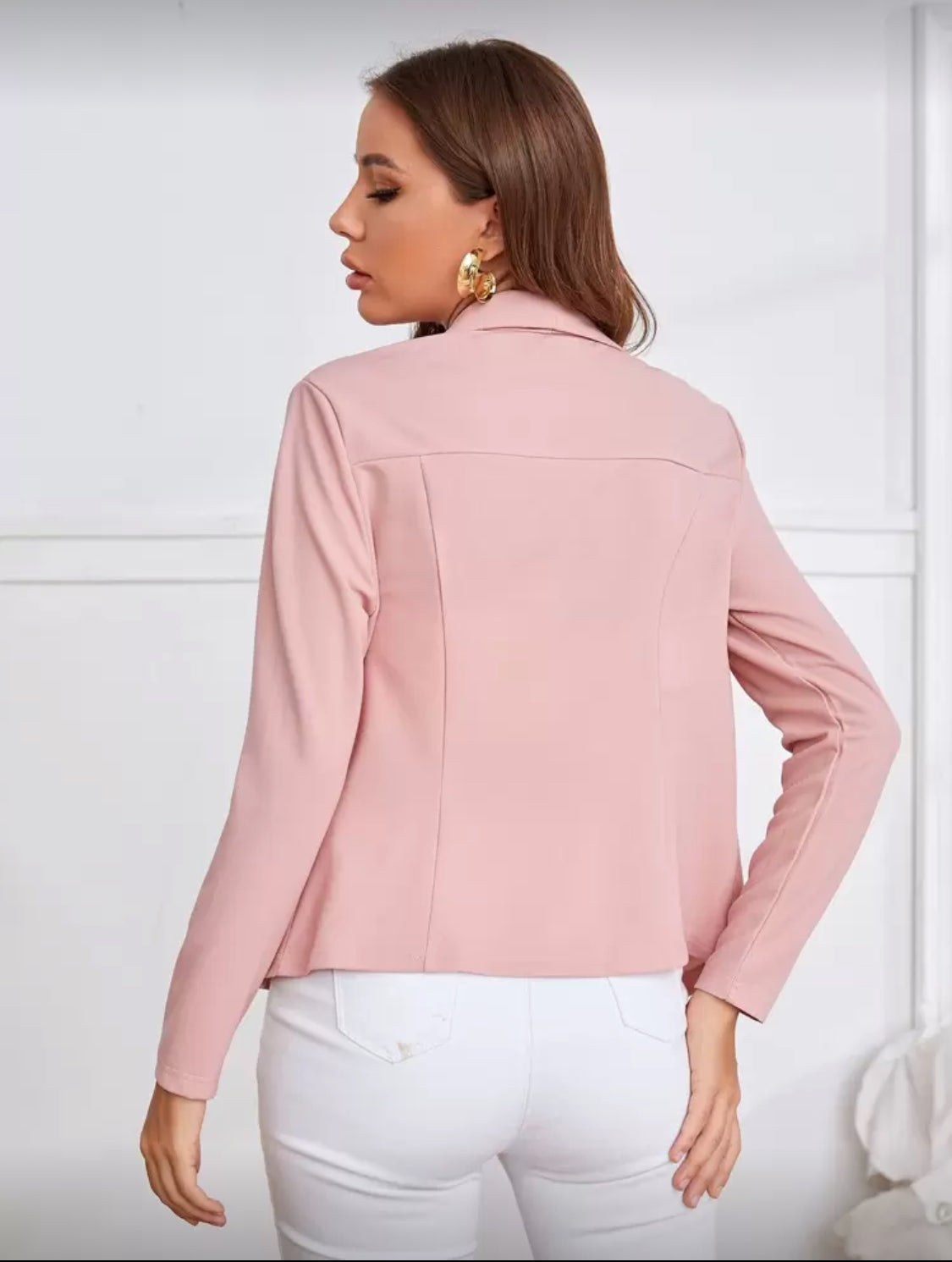 Bella Shawl Collar Blazer (Dusty Rose)