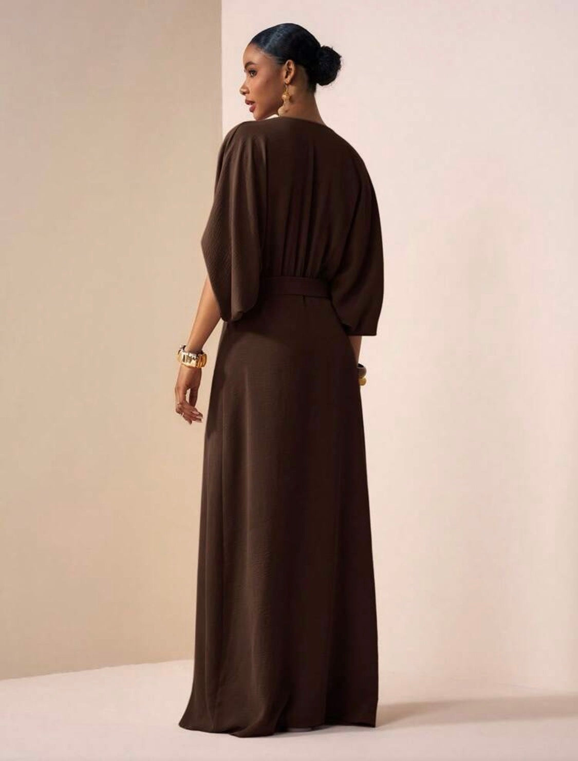 Boho Chic Festival Maxi Dress (Brown)