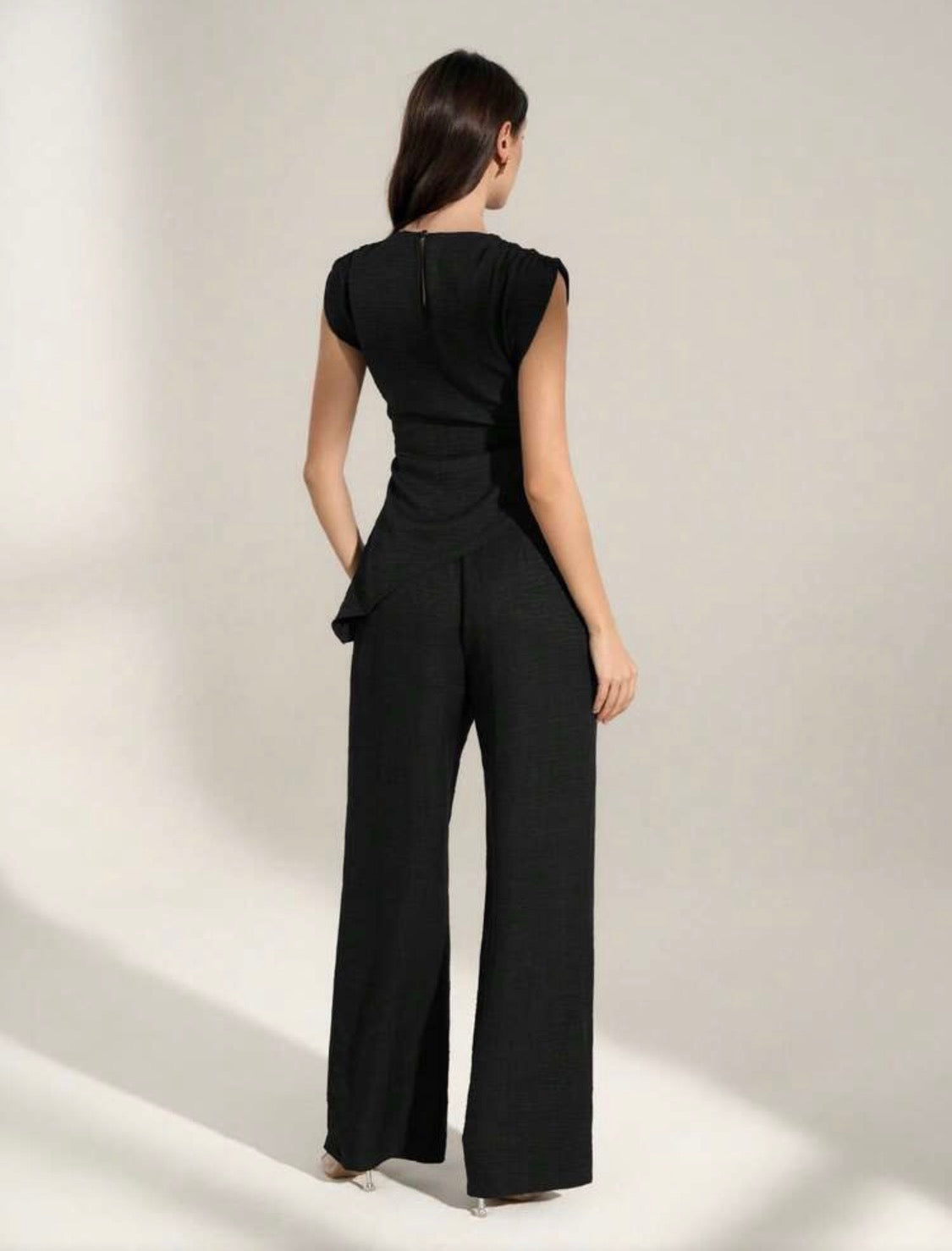 Hailey 2-Pieces Pant Set (Black)